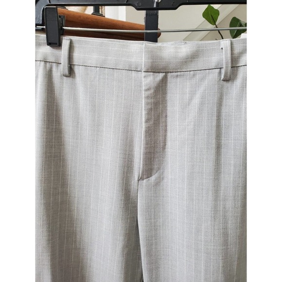 H&M Women Gray Polyester Blend Zippered Mid Rise Straight Fit Dress Pant Size 31 - Picture 2 of 11